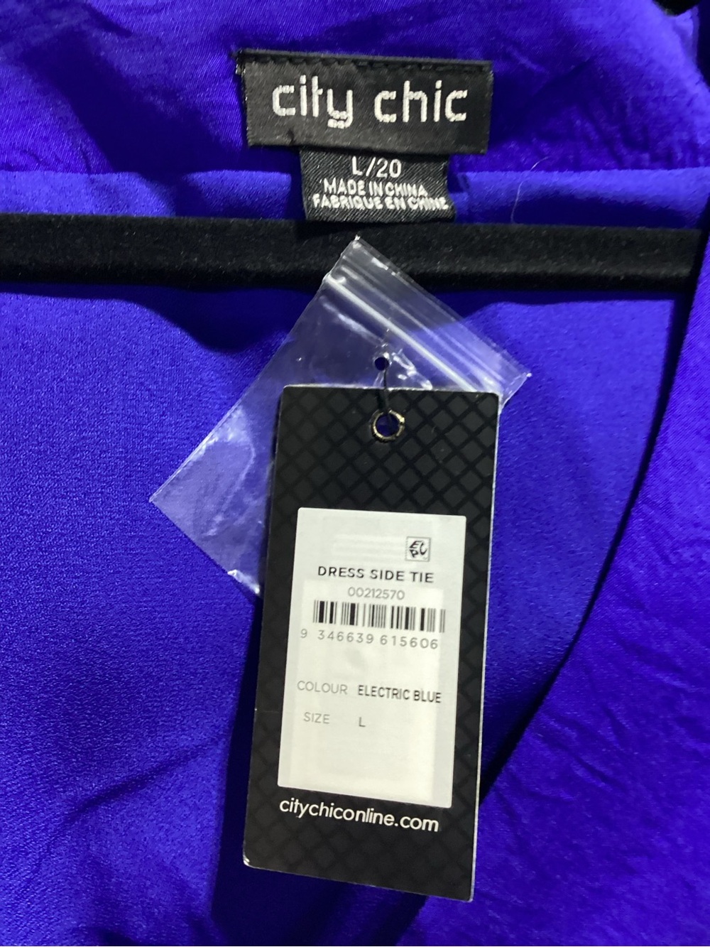 City Chic Electric Blue Tie-Side Dress